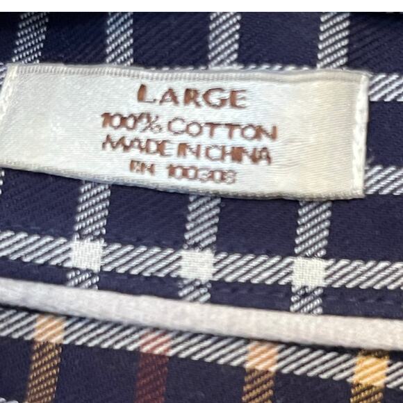 Peter Millar Men's Size Large Blue/White Plaid Long Sleeve Button Down Shirt - Picture 4 of 6